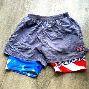 Chubbies Men’s sport short red,white, and blue size Medium
